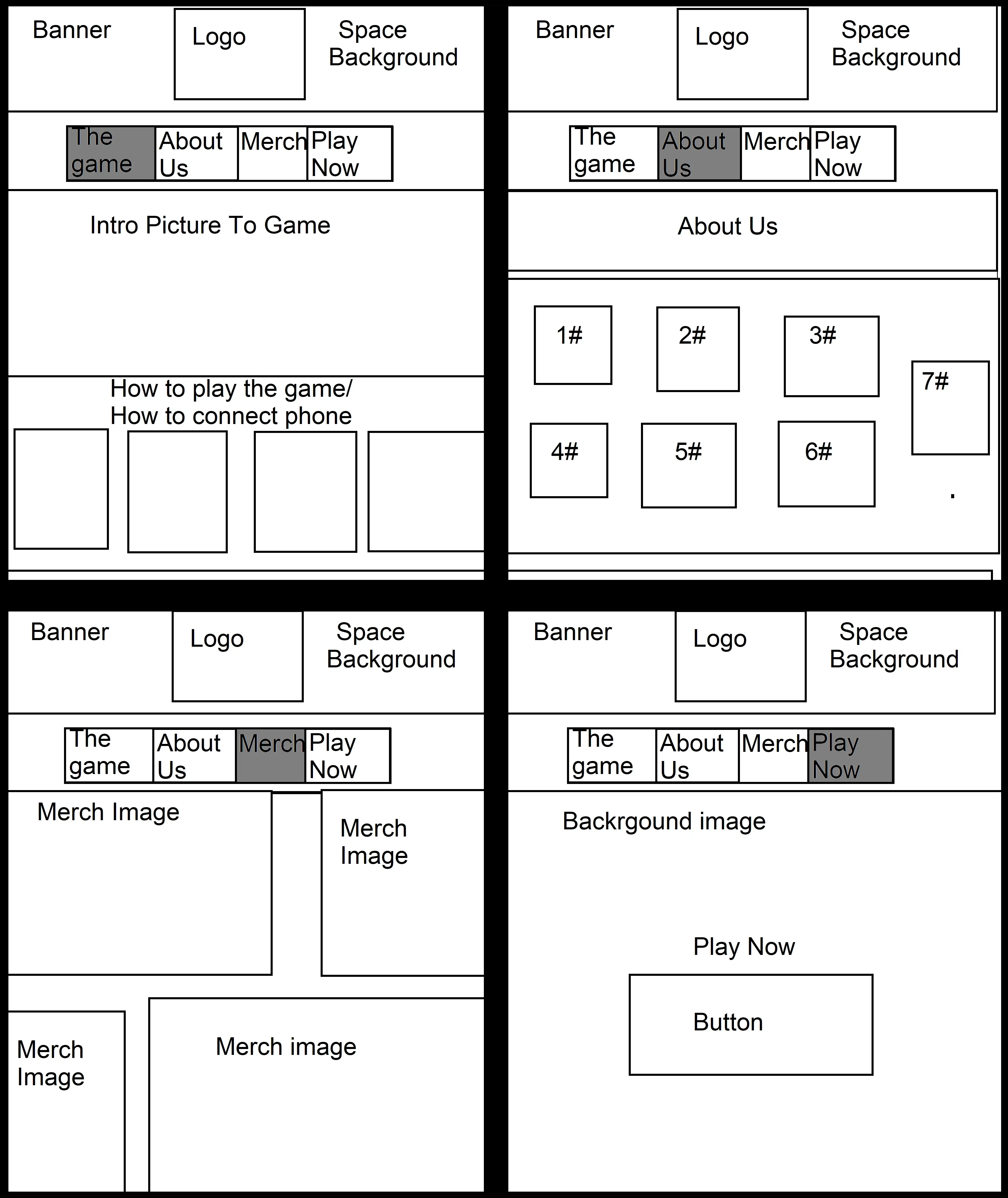 S.P.A.C.E CMGT - Website - Wireframe
